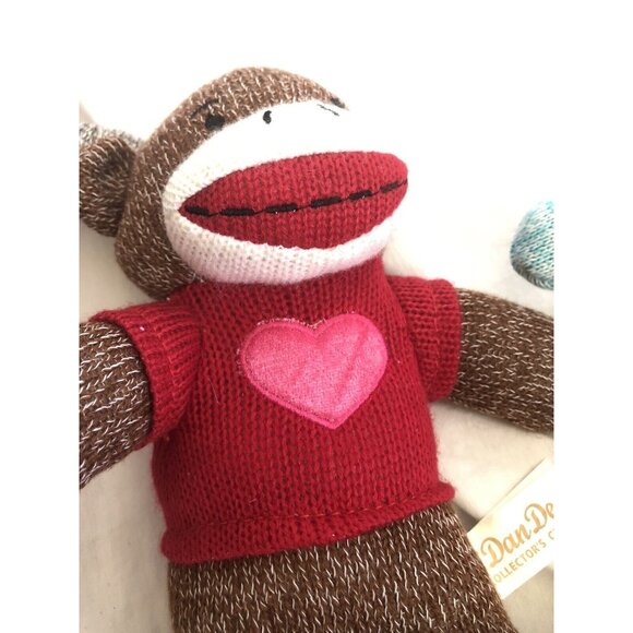 Dan Dee Sock Monkey Valentines Day Easter Stuffed Toy Animal Lot of 3 - Picture 5 of 7